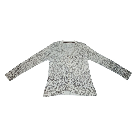 Coldwater Creek Cream/Brown Cardigan Sweater Women's Medium - Picture 1 of 4